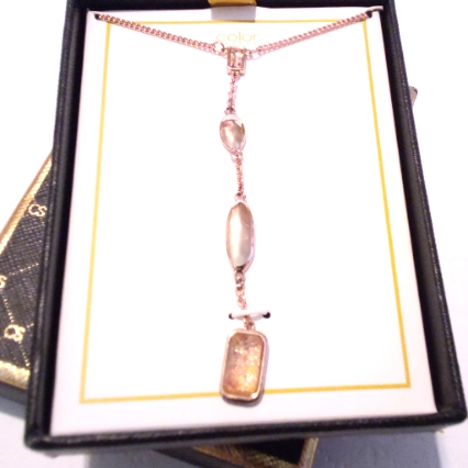 Color Street Tokyo Lights Rose Gold Plated Y Drop Necklace